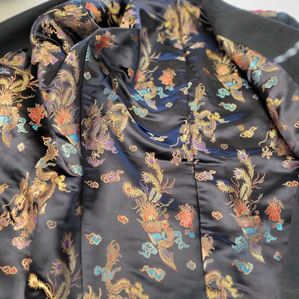 Edward Dada Military Style Jacket Dragon Lining Blazer Coat Large L - Picture 14 of 14